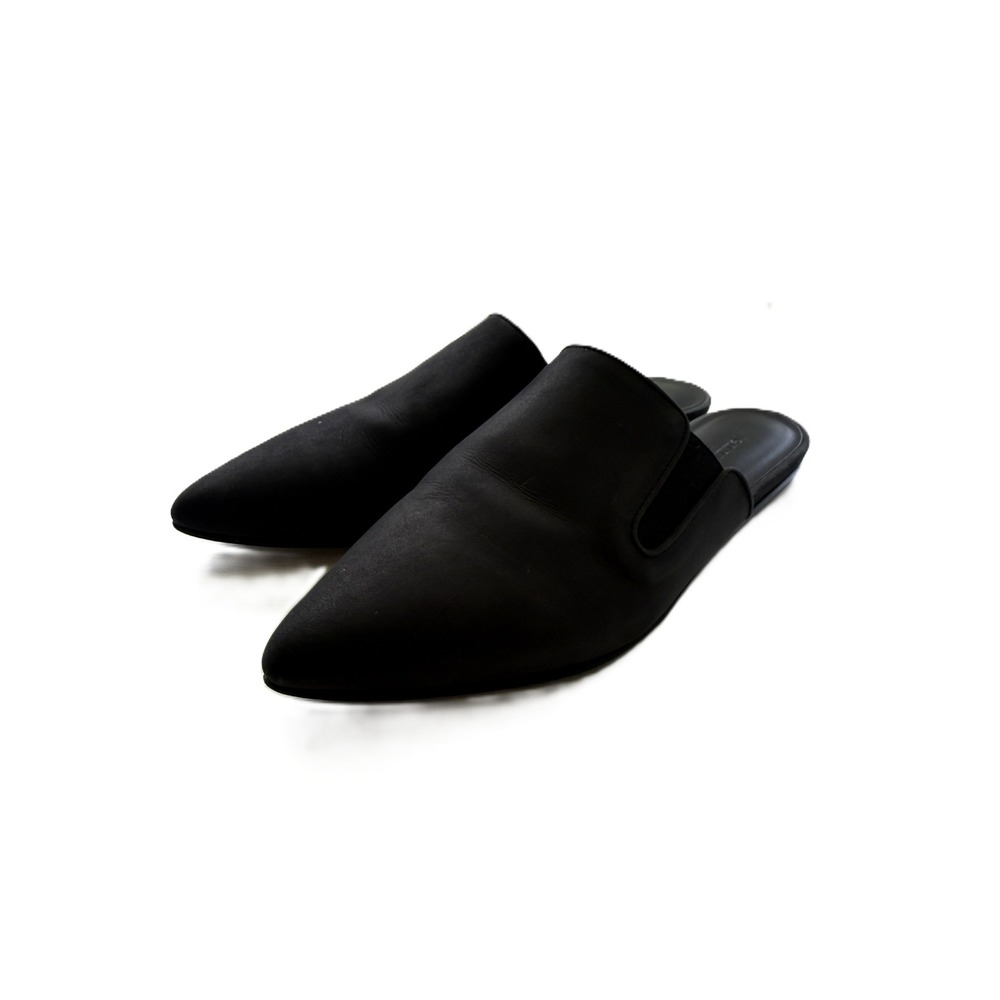 Jenni Kayne Pointed Toe Leather Mule Flats Black Size 36 5 - Picture 2 of 8